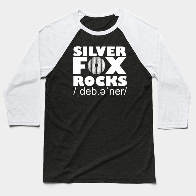 Silver Fox Rocks Baseball T-Shirt by IconsPopArt